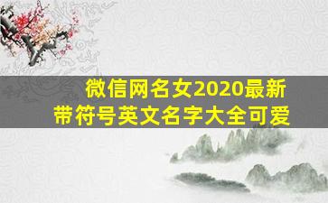 微信网名女2020最新带符号英文名字大全可爱