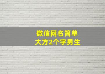 微信网名简单大方2个字男生