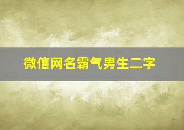 微信网名霸气男生二字