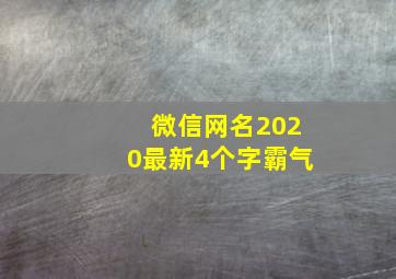 微信网名2020最新4个字霸气