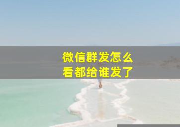 微信群发怎么看都给谁发了