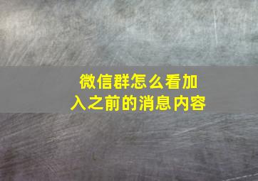 微信群怎么看加入之前的消息内容