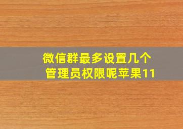 微信群最多设置几个管理员权限呢苹果11