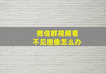 微信群视频看不见图像怎么办