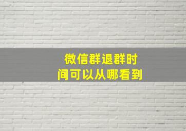 微信群退群时间可以从哪看到