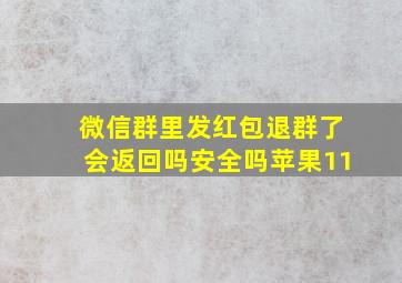 微信群里发红包退群了会返回吗安全吗苹果11