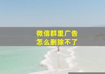 微信群里广告怎么删除不了