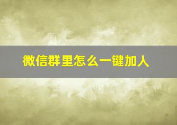 微信群里怎么一键加人