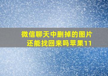 微信聊天中删掉的图片还能找回来吗苹果11