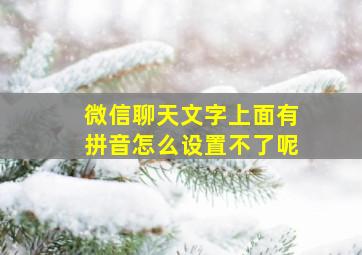 微信聊天文字上面有拼音怎么设置不了呢