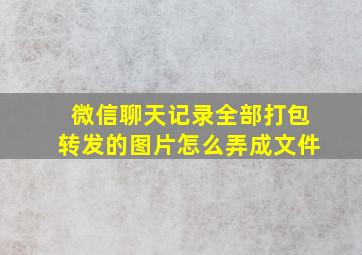 微信聊天记录全部打包转发的图片怎么弄成文件