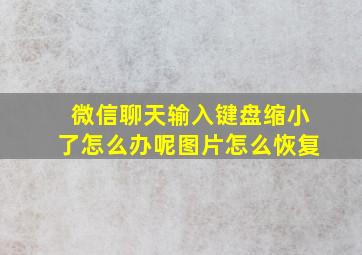 微信聊天输入键盘缩小了怎么办呢图片怎么恢复