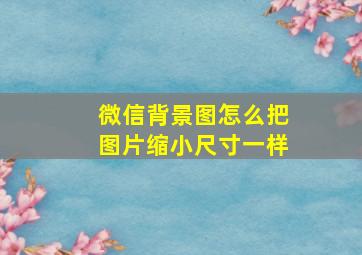 微信背景图怎么把图片缩小尺寸一样