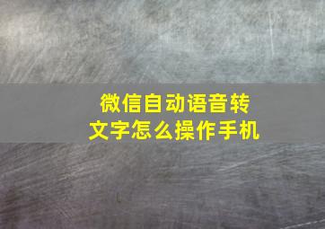 微信自动语音转文字怎么操作手机