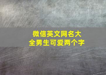 微信英文网名大全男生可爱两个字