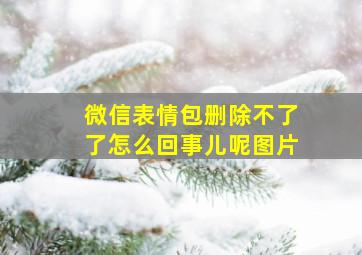 微信表情包删除不了了怎么回事儿呢图片