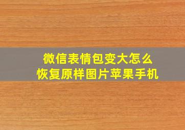 微信表情包变大怎么恢复原样图片苹果手机