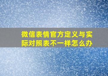 微信表情官方定义与实际对照表不一样怎么办