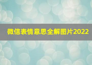 微信表情意思全解图片2022