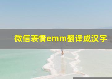 微信表情emm翻译成汉字