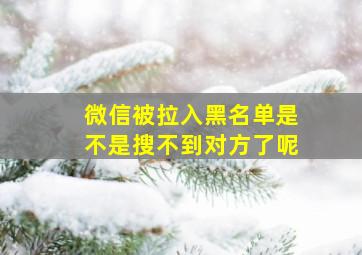 微信被拉入黑名单是不是搜不到对方了呢