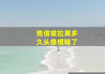 微信被拉黑多久头像模糊了