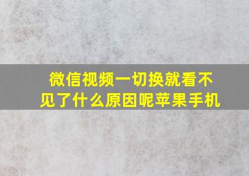 微信视频一切换就看不见了什么原因呢苹果手机