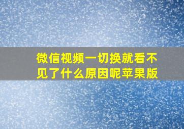 微信视频一切换就看不见了什么原因呢苹果版