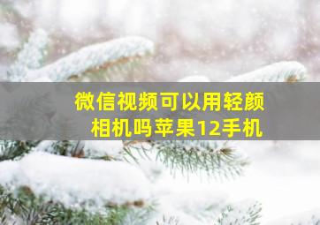 微信视频可以用轻颜相机吗苹果12手机