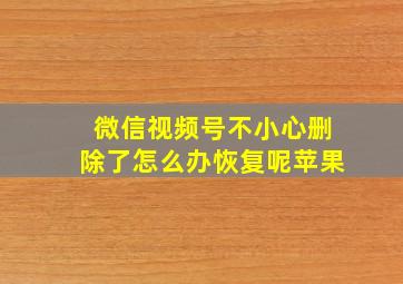 微信视频号不小心删除了怎么办恢复呢苹果