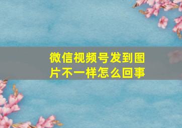 微信视频号发到图片不一样怎么回事