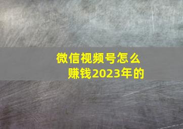 微信视频号怎么赚钱2023年的