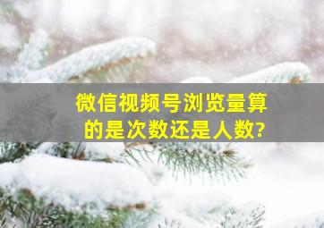 微信视频号浏览量算的是次数还是人数?