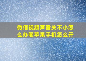 微信视频声音关不小怎么办呢苹果手机怎么开