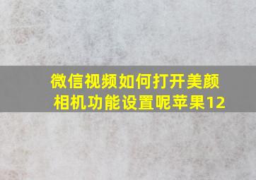 微信视频如何打开美颜相机功能设置呢苹果12