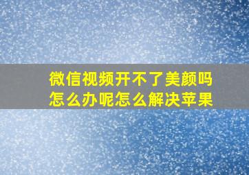 微信视频开不了美颜吗怎么办呢怎么解决苹果