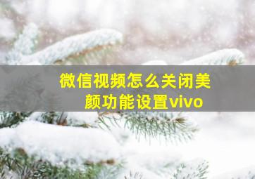 微信视频怎么关闭美颜功能设置vivo