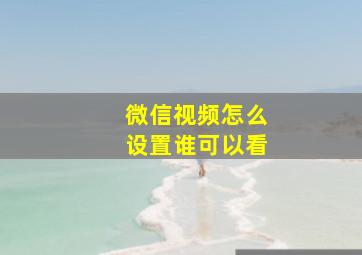 微信视频怎么设置谁可以看