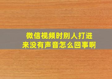 微信视频时别人打进来没有声音怎么回事啊