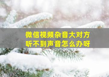 微信视频杂音大对方听不到声音怎么办呀