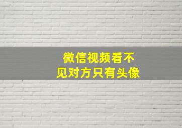 微信视频看不见对方只有头像