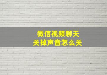 微信视频聊天关掉声音怎么关