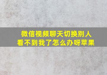 微信视频聊天切换别人看不到我了怎么办呀苹果