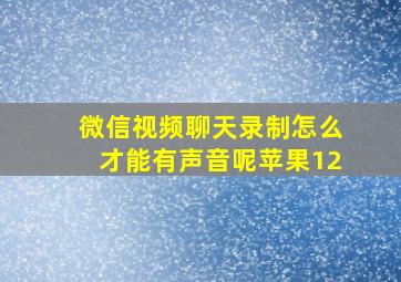 微信视频聊天录制怎么才能有声音呢苹果12