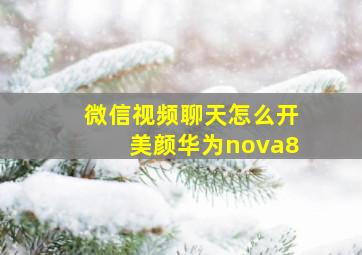 微信视频聊天怎么开美颜华为nova8