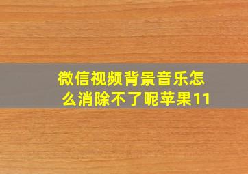 微信视频背景音乐怎么消除不了呢苹果11