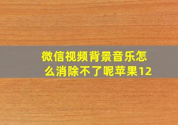 微信视频背景音乐怎么消除不了呢苹果12