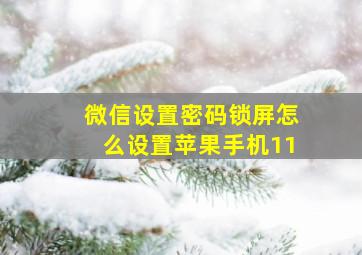 微信设置密码锁屏怎么设置苹果手机11