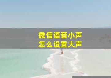 微信语音小声怎么设置大声