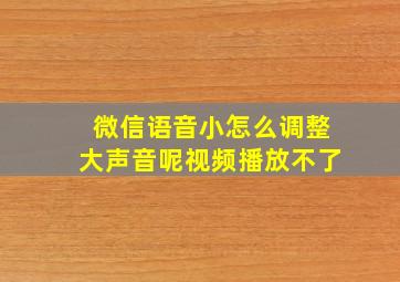 微信语音小怎么调整大声音呢视频播放不了